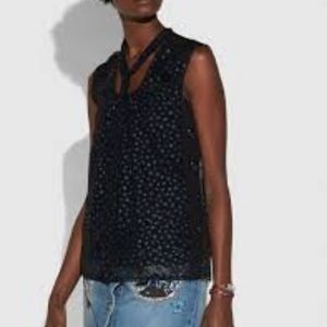 COACH Star Sleeveless Bow Neck Top NWT Sz. 6